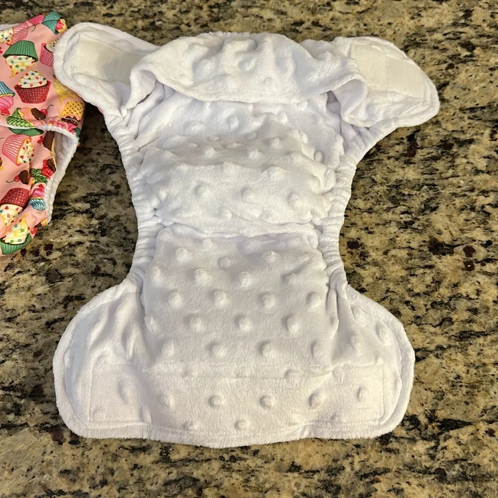 NEW Cupcake Print Kids Cloth Diapers All-In-Ones AIO Covers with inserts